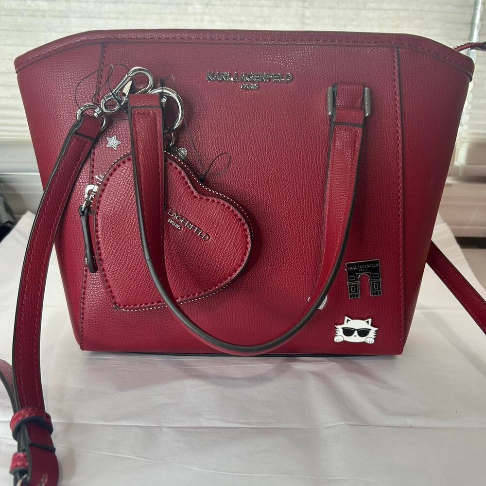 Karl lagerfeld burgundy crossbody bag
